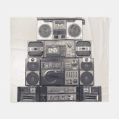 Retro 80s Cassette Recorders Patroon. Fleece Deken (Voorkant (Horizontaal))