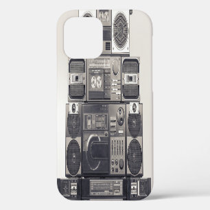 Retro 80s Cassette Recorders Patroon. iPhone 12 Hoesje