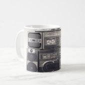 Retro 80s Cassette Recorders Patroon. Koffiemok (Voorkant links)