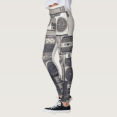 Retro 80s Cassette Recorders Patroon. Leggings (Links)