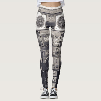 Retro 80s Cassette Recorders Patroon. Leggings