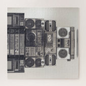 Retro 80s Cassette Recorders Patroon. Legpuzzel (Horizontaal)