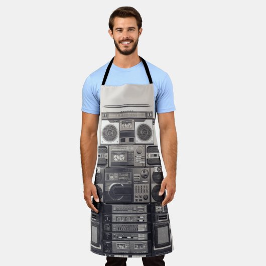 Retro 80s Cassette Recorders Patroon. Schort (Gedragen)