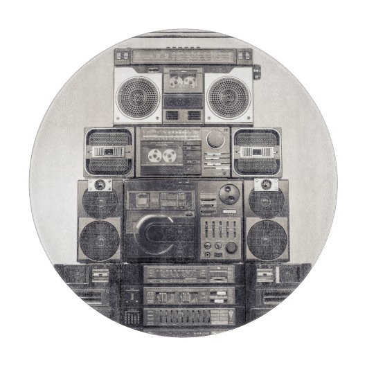 Retro 80s Cassette Recorders Patroon. Snijplank (Voorkant)