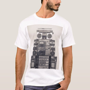 Retro 80s Cassette Recorders Patroon. T-shirt