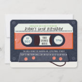 Retro 80's Cassettebandje Music Red Birthday Kaart (Voorkant)