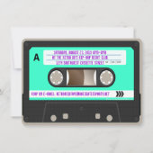 Retro 80s Cassettebandje Verjaardagsfeestuitnodigi Kaart (Achterkant)