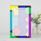 Retro 80s Color Block Briefpapier (Staand voorkant)