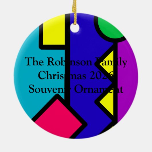 Retro 80s Color Block Keramisch Ornament (Achterkant)