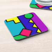 Retro 80s Color Block Onderzetter (Linkerzijde)