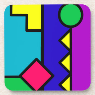 Retro 80s Color Block Onderzetter