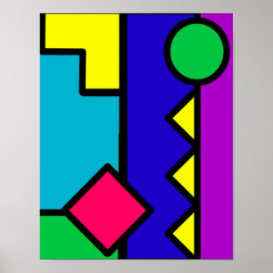 Retro 80s Color Block Poster