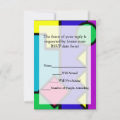 Retro 80s Color Block RSVP Kaartje (Achterkant)
