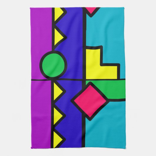 Retro 80s Color Block Theedoek (Verticaal)