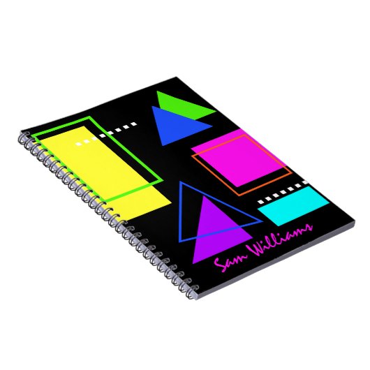 RETRO  80s COLORFUL NEON TRENDY GEOMETRIC Notitieboek (Rechterzijde)