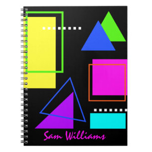 RETRO 80s COLORFUL NEON TRENDY GEOMETRIC Notitieboek