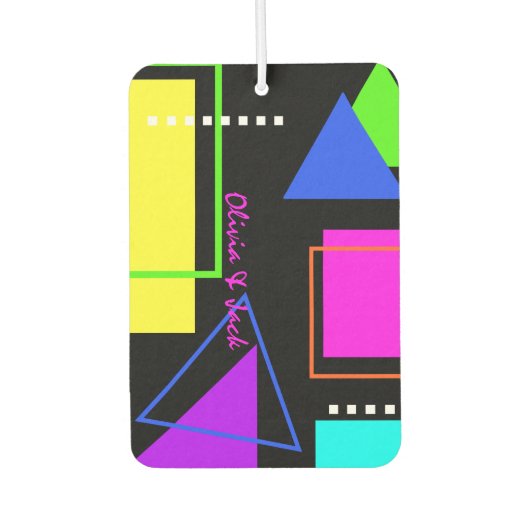 RETRO  80s COOL NEON GEOMETRIC 1980s PRINT Luchtverfrisser (Voorkant)