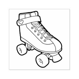 Retro 80s Cute Cartoon Roller Schaats Rubberstempel