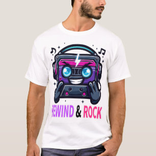 Retro 80s Cyberpunk Cassette Mascotte Terugspoelen T-shirt