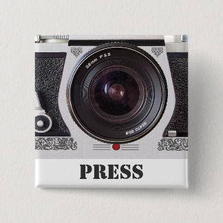 Retro 80s de Media van het Effect van de Camera en Vierkante Button 5,1 Cm