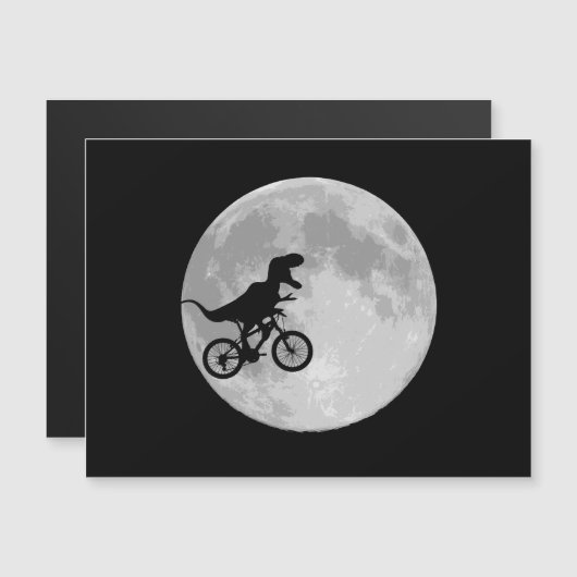 Retro 80s Dinosaur bike en Moon (Voorkant / Achterkant)