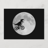 Retro 80s Dinosaur bike en Moon Briefkaart (Voorkant)