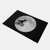 Retro 80s Dinosaur bike en Moon Deurmat (Schuin)