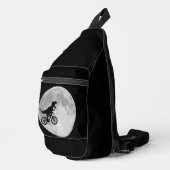 Retro 80s Dinosaur bike en Moon Sling Bag (Rechterhoek)