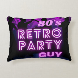 Retro 80s Disco Dance Party Neon Paarse Funky Accent Kussen