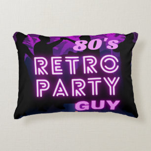 Retro 80s Disco Dance Party Neon Paarse Funky Accent Kussen
