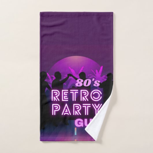 Retro 80s Disco Dance Party Neon Paarse Funky Bad Handdoek (Handdoek)