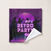 Retro 80s Disco Dance Party Neon Paarse Funky Bad Handdoek (Wasdoekje)