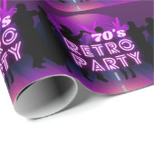 Retro 80s Disco Dance Party Neon Paarse Funky Cadeaupapier (Rol Hoek)
