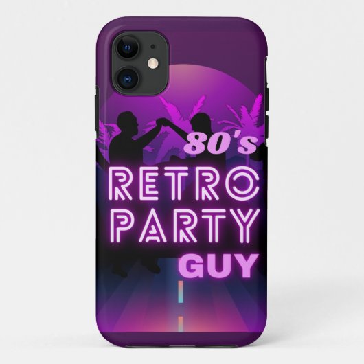 Retro 80s Disco Dance Party Neon Paarse Funky Case-Mate iPhone Case (Achterkant)