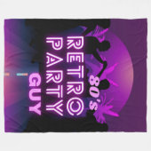 Retro 80s Disco Dance Party Neon Paarse Funky Fleece Deken (Voorkant (Horizontaal))