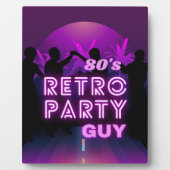 Retro 80s Disco Dance Party Neon Paarse Funky Fotoplaat (Voorkant)