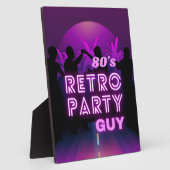 Retro 80s Disco Dance Party Neon Paarse Funky Fotoplaat (Zijkant)