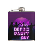 Retro 80s Disco Dance Party Neon Paarse Funky Heupfles (Voorkant)
