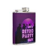 Retro 80s Disco Dance Party Neon Paarse Funky Heupfles (Rechts)