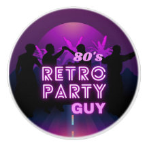 Retro 80s Disco Dance Party Neon Paarse Funky
