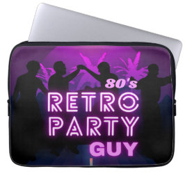 Retro 80s Disco Dance Party Neon Paarse Funky Laptop Sleeve