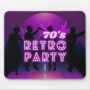 Retro 80s Disco Dance Party Neon Paarse Funky Muismat