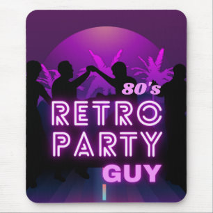 Retro 80s Disco Dance Party Neon Paarse Funky Muismat