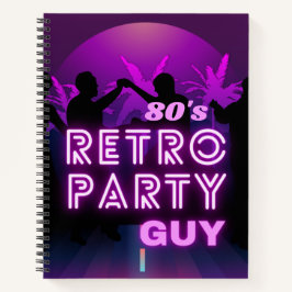 Retro 80s Disco Dance Party Neon Paarse Funky Notitieboek