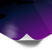 Retro 80s Disco Dance Party Neon Paarse Funky Perfect Poster (Hoek)