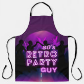 Retro 80s Disco Dance Party Neon Paarse Funky Schort (Voorkant)