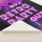 Retro 80s Disco Dance Party Neon Paarse Funky Sherpa Deken (3/4)