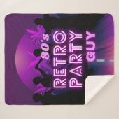 Retro 80s Disco Dance Party Neon Paarse Funky Sherpa Deken (Voorkant (horizontaal))