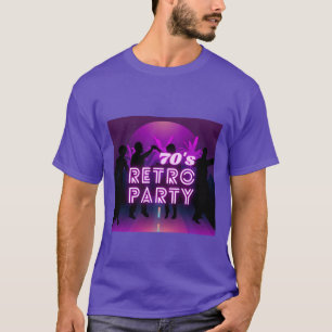 Retro 80s Disco Dance Party Neon Paarse Funky T-shirt