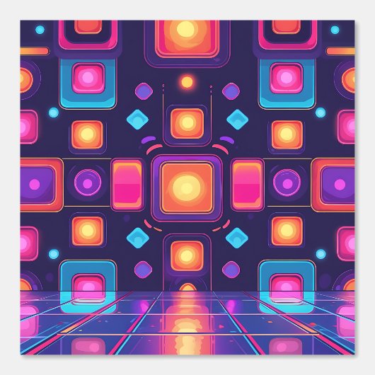 Retro 80s disco koorts | Peel en Stick Wall Mural Behang (Voorkant)